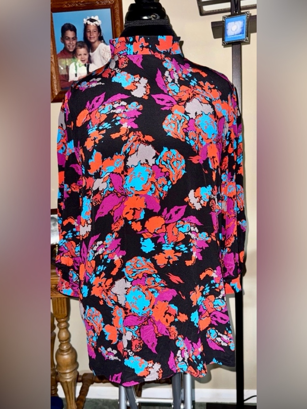 Givenchy Silk Print 3/4 Sleeve Blouse